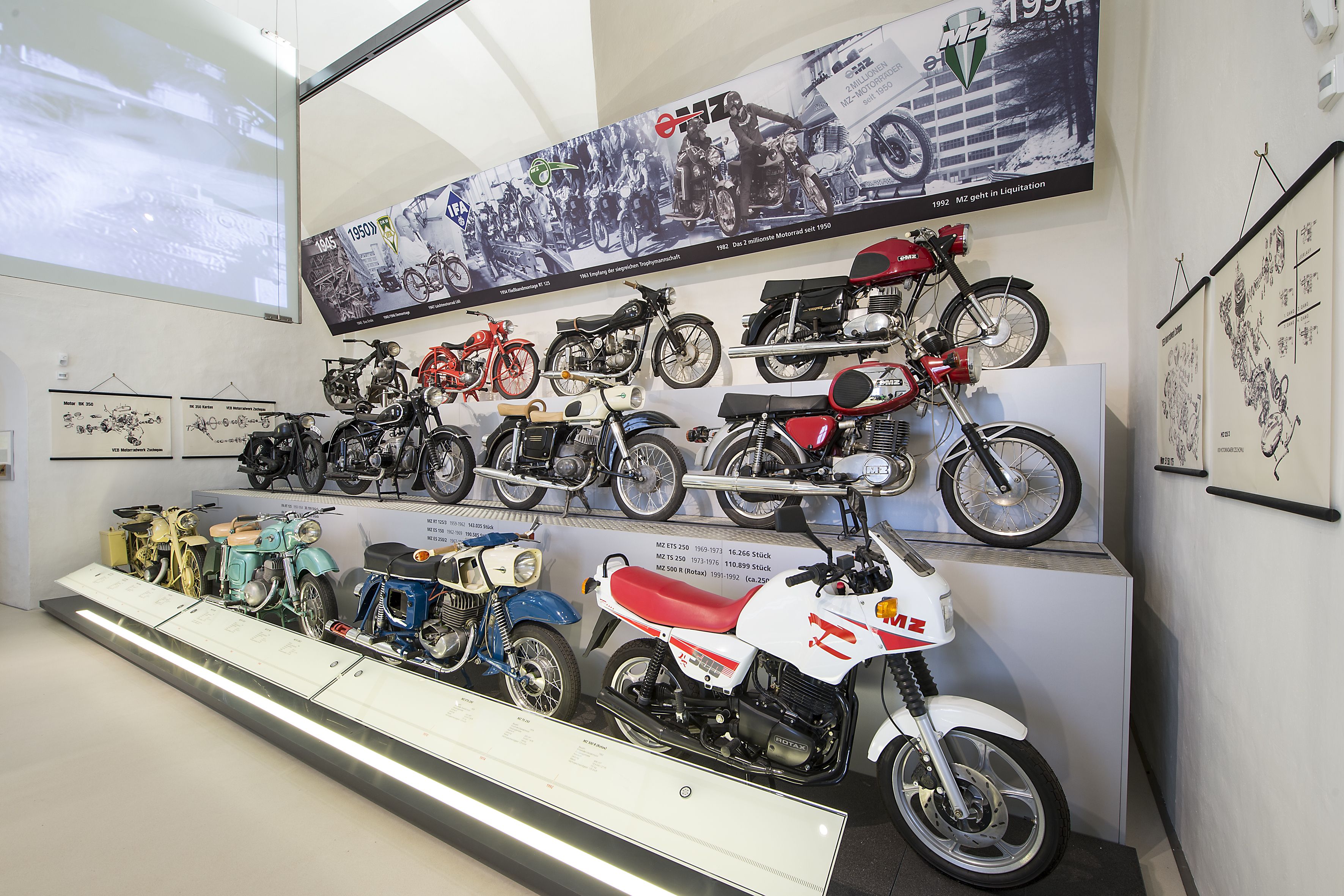 MZ Fahrzeuge im Motorradmuseum auf Schloss Augustusburg